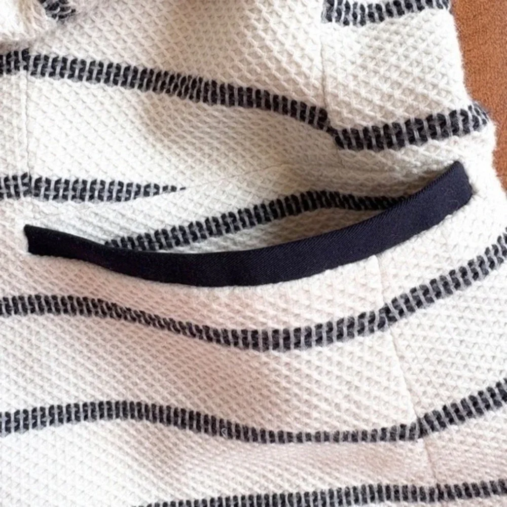 VTG Tommy Hilfiger Womens Navy Striped Blazer‎ Size 10 Elbow Patches